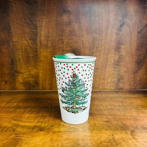 Spode Christmas polka dot coffee travel mug tumbler​